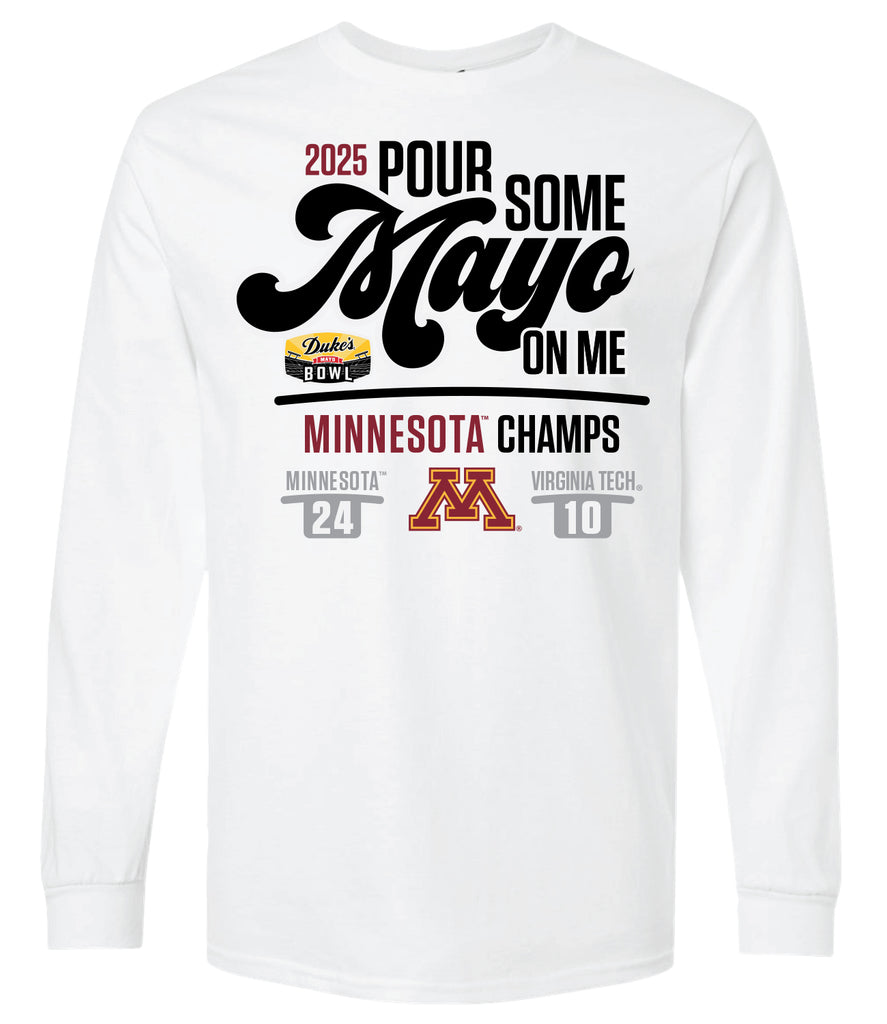 2025 Duke's Mayo Bowl Minnesota CHAMPS SCORE Long Sleeve T