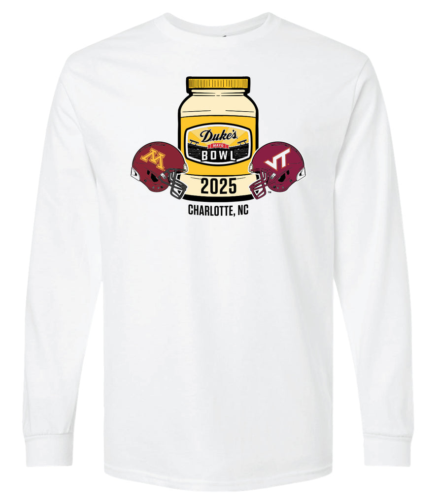 2025 Duke's Mayo Bowl 2-Team White Long Sleeve T