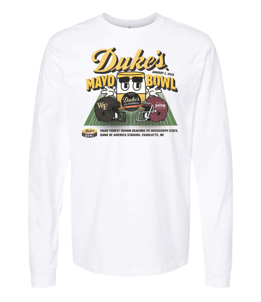 2026 Duke's Mayo Bowl 2-Team White Long Sleeve T