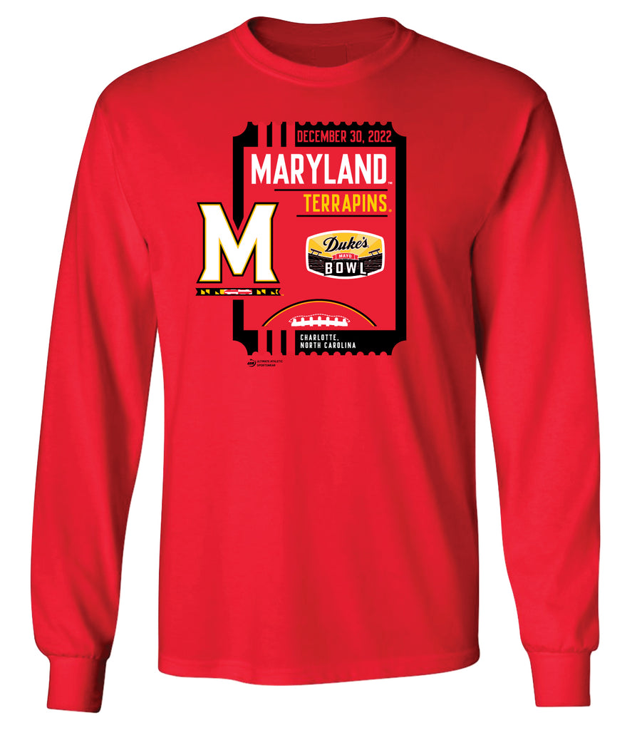 2022 Duke's Mayo Bowl MARYLAND Red Long Sleeve T - Ticket